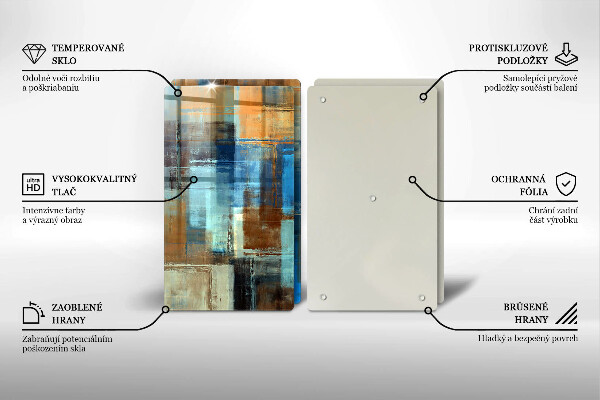 Tábua de vidro Fundo pintado