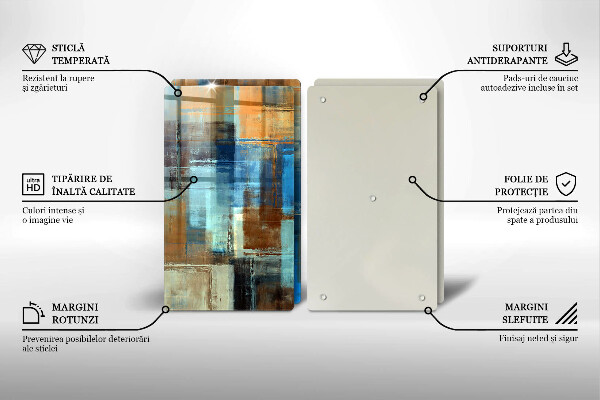 Tábua de vidro Fundo pintado