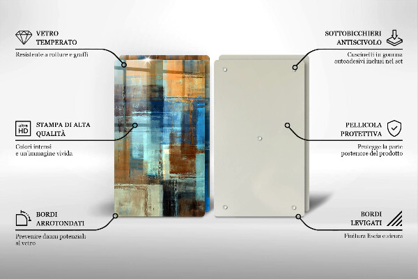 Tábua de vidro Fundo pintado