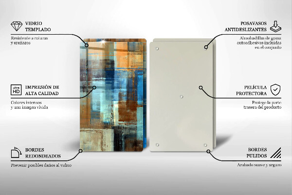 Tábua de vidro Fundo pintado