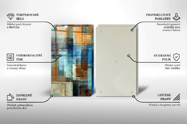 Tábua de vidro Fundo pintado