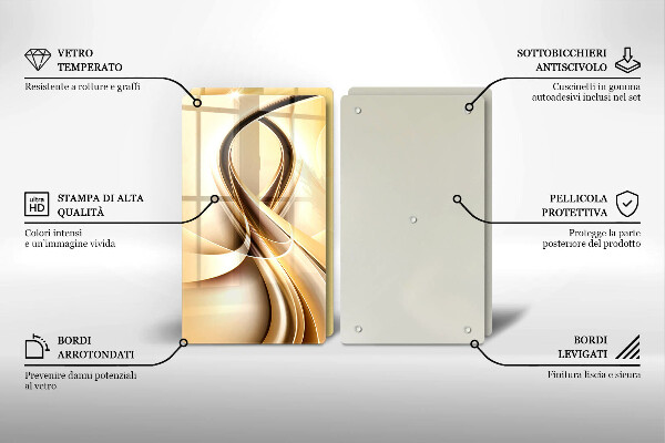 Tábua de corte de vidro Fumaça abstrata