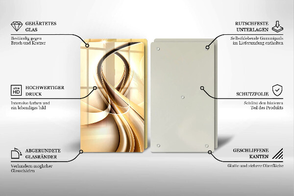 Tábua de corte de vidro Fumaça abstrata