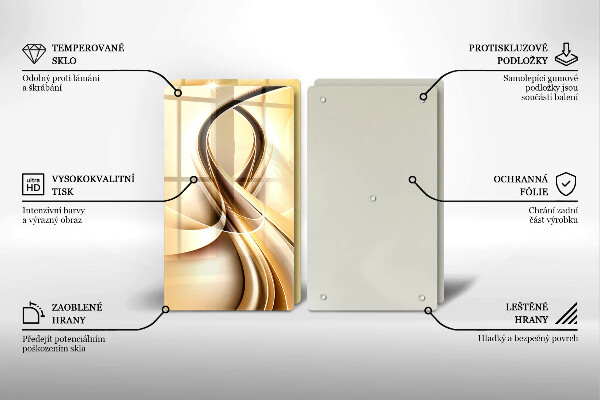 Tábua de corte de vidro Fumaça abstrata