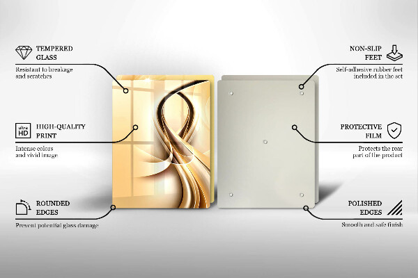 Tábua de corte de vidro Fumaça abstrata