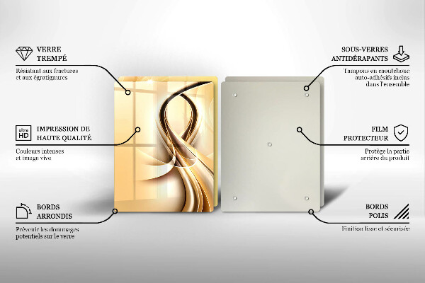 Tábua de corte de vidro Fumaça abstrata