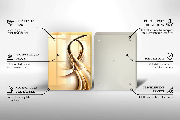 Tábua de corte de vidro Fumaça abstrata