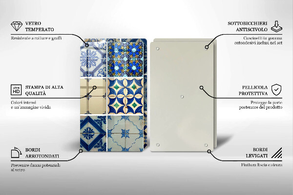 Tábua de vidro Azulejos decorativos