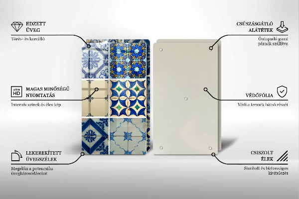 Tábua de vidro Azulejos decorativos