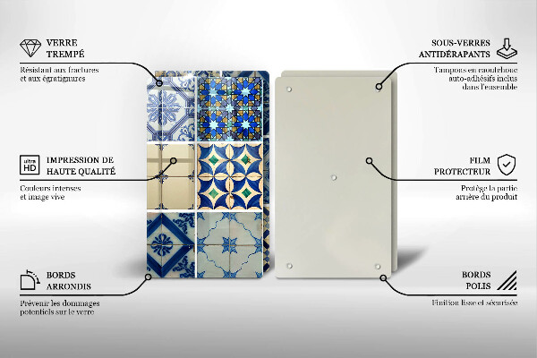Tábua de vidro Azulejos decorativos