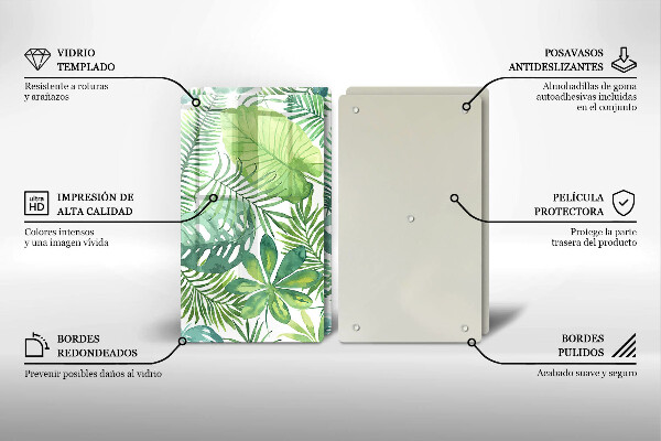 Tábua cozinha Folhas boho em aquarela