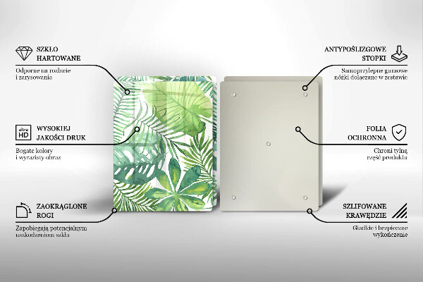 Tábua cozinha Folhas boho em aquarela