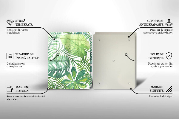 Tábua cozinha Folhas boho em aquarela