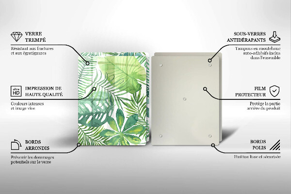 Tábua cozinha Folhas boho em aquarela