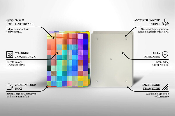 Tábua corte Quadrados de pixels coloridos