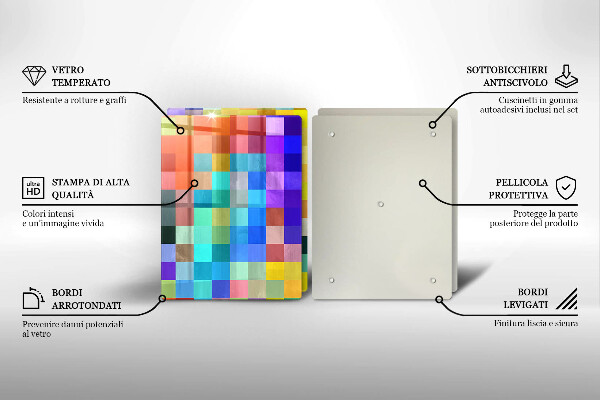 Tábua corte Quadrados de pixels coloridos