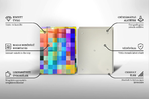 Tábua corte Quadrados de pixels coloridos