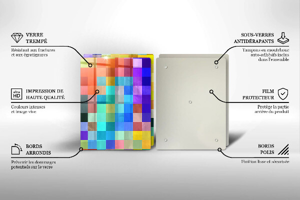 Tábua corte Quadrados de pixels coloridos