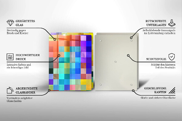 Tábua corte Quadrados de pixels coloridos