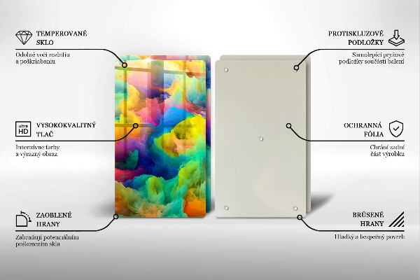 Tábua de corte de vidro Abstração colorida