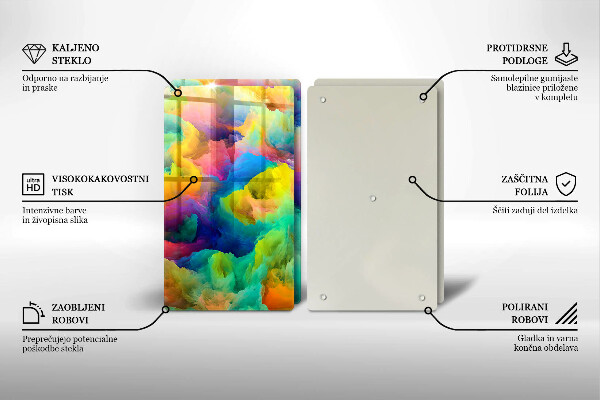 Tábua de corte de vidro Abstração colorida