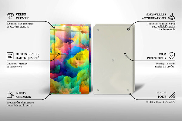 Tábua de corte de vidro Abstração colorida