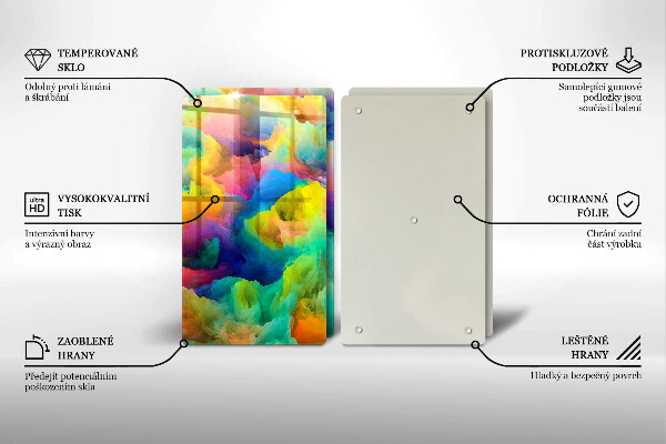 Tábua de corte de vidro Abstração colorida