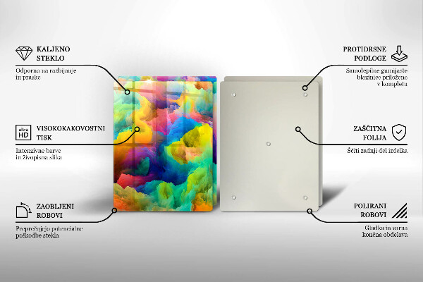 Tábua de corte de vidro Abstração colorida