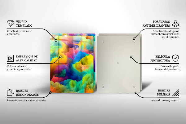 Tábua de corte de vidro Abstração colorida