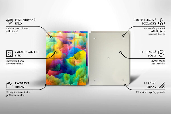 Tábua de corte de vidro Abstração colorida