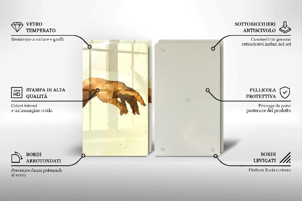 Tábua corte Criação das mãos de Adão