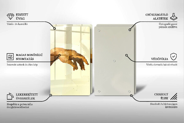 Tábua corte Criação das mãos de Adão