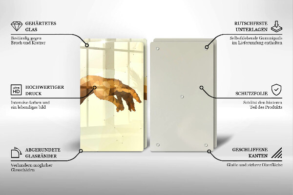 Tábua corte Criação das mãos de Adão