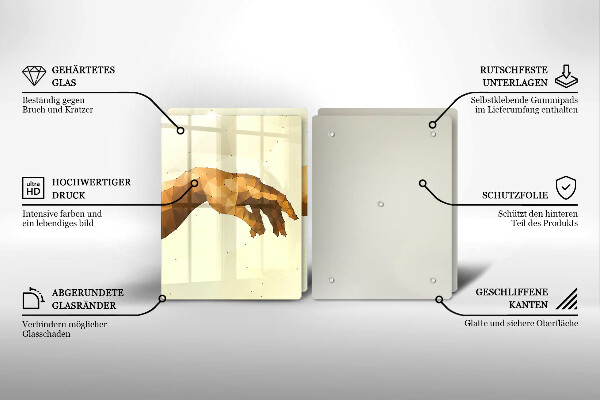 Tábua corte Criação das mãos de Adão