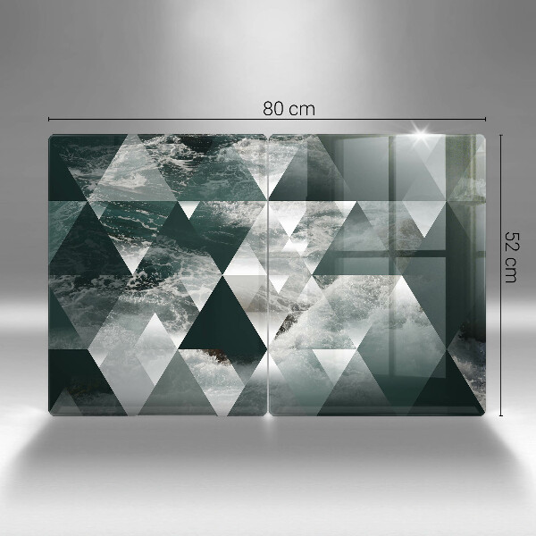 Tábua de cortar de vidro Triângulos e água