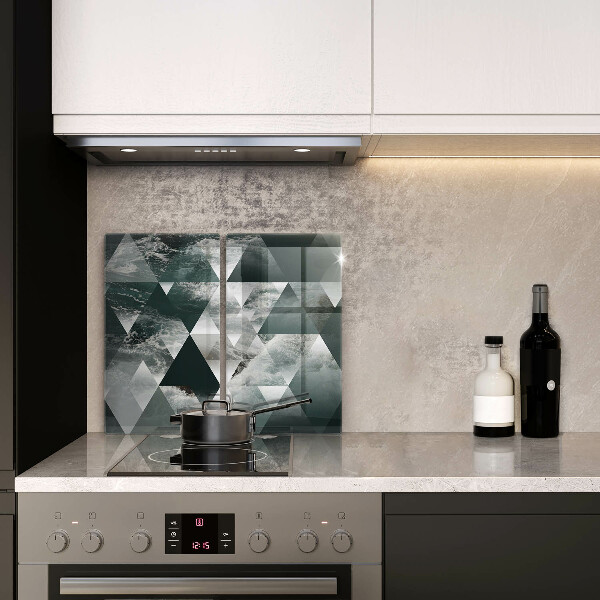 Tábua de cortar de vidro Triângulos e água