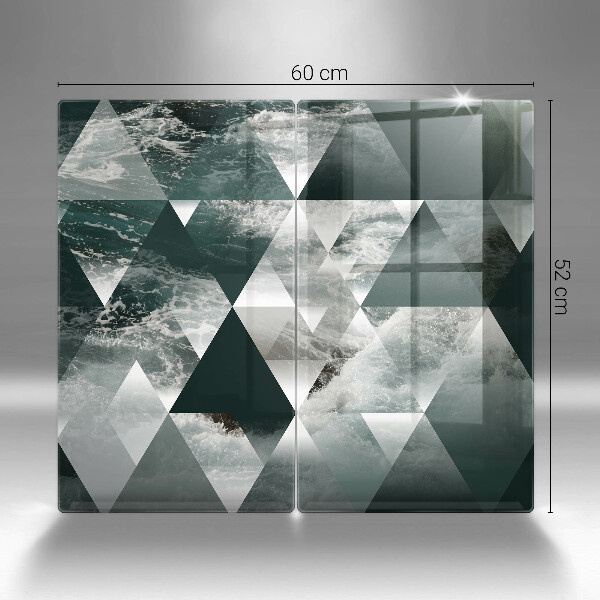 Tábua de cortar de vidro Triângulos e água