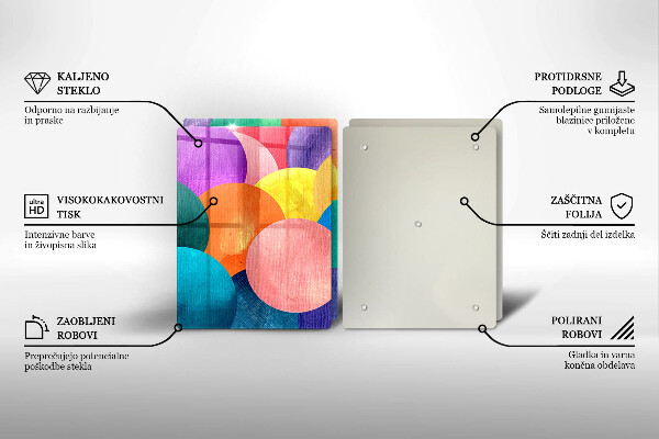 Tábua de corte de vidro Círculos coloridos