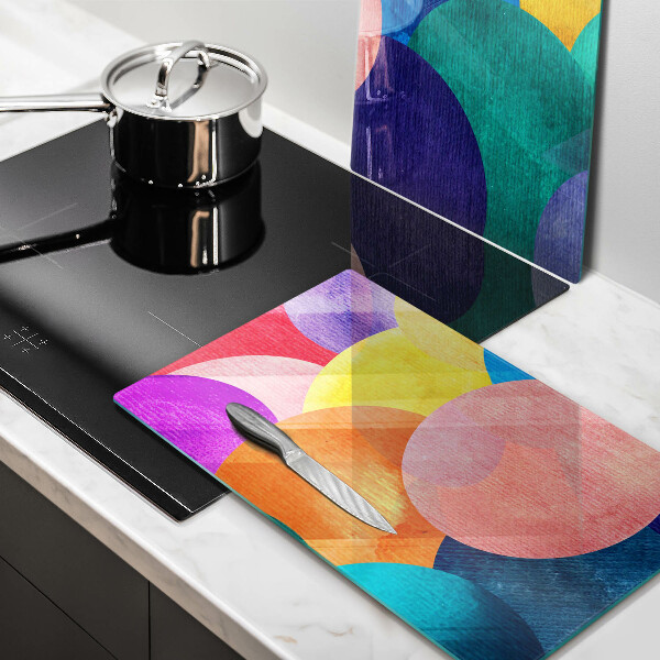 Tábua de corte de vidro Círculos coloridos