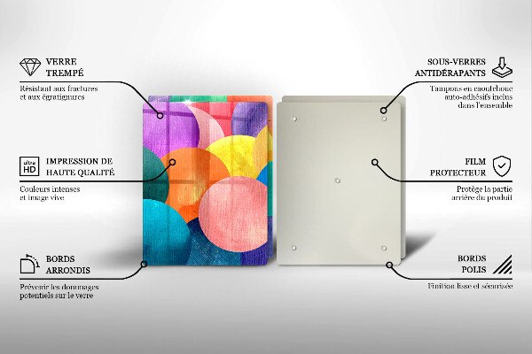 Tábua de corte de vidro Círculos coloridos