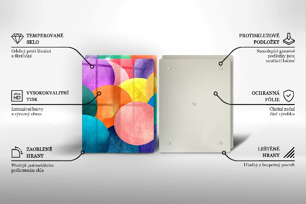 Tábua de corte de vidro Círculos coloridos