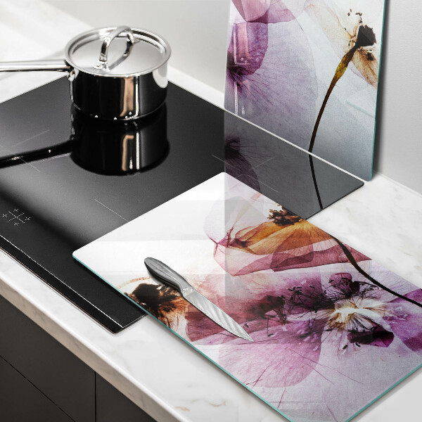 Tábua de vidro Flores delicadas