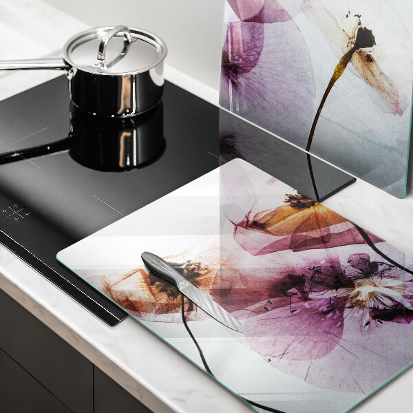 Tábua de vidro Flores delicadas