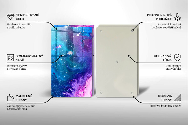 Tábua de corte de vidro Tinta abstrata