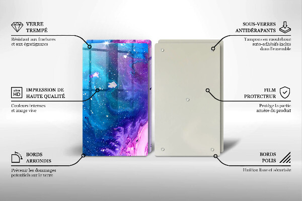 Tábua de corte de vidro Tinta abstrata