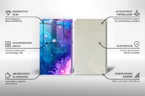 Tábua de corte de vidro Tinta abstrata