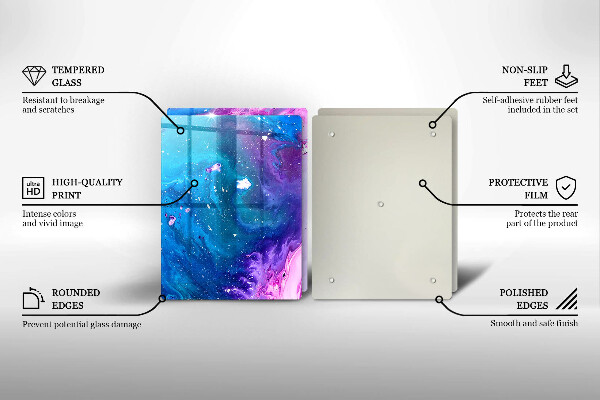 Tábua de corte de vidro Tinta abstrata