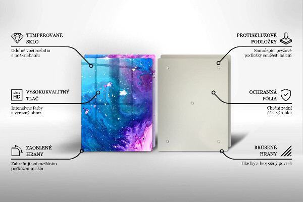 Tábua de corte de vidro Tinta abstrata