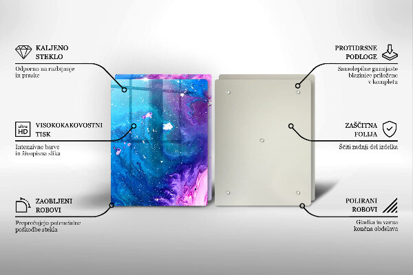 Tábua de corte de vidro Tinta abstrata