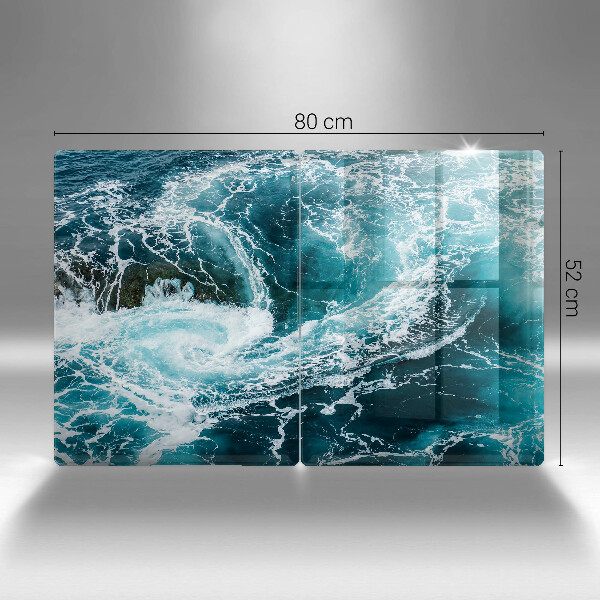 Tábua de cortar de vidro Ondas espumosas de água